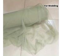Shein Tela de cortina de gasa verde transparente, adecuada para la decoración del arco de boda, columpio, telón de fondo, fiesta de cumpleaños, escenario, c