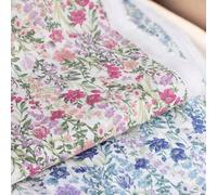 Shein Tela Tana Lawn de 50/100/200*145cm con un delicado diseño floral en tonos rosas y azules, adecuada para coser vestidos, manteles, cortinas y manualida