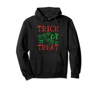 Shein Tema de Halloween "Truco o " y murciélagos verdes con patrón aterrador, sudadera con capucha casual para hombre, ajuste holgado, diseño de cordón y bo