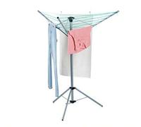Shein Tendedero de paraguas Relaxdays de 15 m de cuerda para jardín y camping, plegable con pie, percha para ropa, balcón, 140 cm, plateado