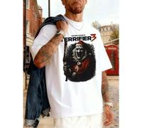 Shein Terrifier 3 Art The Clown Graphic Spring, Tejido premium, Ajuste cómodo, Casual, Transpirable