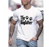 Shein The Dog Father Print T Shirt, s For Men, Casual Short Sleeve T-shirt For Summer Tee For Adult, Men, Women, Teen, Teenager, Adolescent, Youth