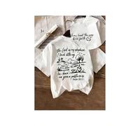 Shein The Lord Is My Shepherd Jesus Christian Graphic Print Stylish Casual Short Sleeve, Spring And Summer Fit Fit, Round Neck Women'S Cheap Affordable T-Sh