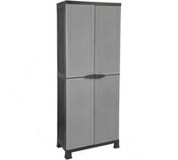 Shein THINIA HOME - Mueble alto de resina para interior y exterior, jardín y terraza, 3 estantes, 2 puertas, dimensiones 39 x 68 x 171 cm (largo x ancho x a