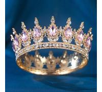 Shein Tiara de aleación de zinc estilo barroco - Tema de cuento de hadas, diseño de gota redonda, ideal para novia, boda, concurso de belleza, fiesta de cum