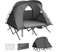 Shein Tienda de campaña 4 en 1 para 2 personas, tienda de campaña tipo cúpula plegable con colchón inflable y cubierta para la lluvia con cama plegable, tie