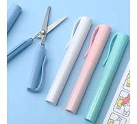Shein Tijeras plegables 2 en 1 artículos de papelería creativos, mini tijeras plegables para estudiantes, tijeras portátiles multiusos para oficina y escuel