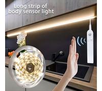 Shein Tira de luz LED con sensor de Body 2835RGB, 3.28FT/1M-16.4FT/5M, alimentada por batería con caja montada o USB (baterías no incluidas), luz cálida/luz