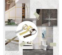 Shein Tiras de piso decorativas adhesivas, cinta decorativa de marco doble, cinta adhesiva impermeable para decoración del hogar, cinta adhesiva para juntas