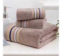 Shein Toalla de bambú extra suave y absorbente con rayas anchas para lavarse la cara y el baño, gruesa y de secado rápido, sin pelusa, juego unisex para adu