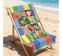 Shein Toalla de playa con diseño de tablero de damas de los personajes de Toy Story, con licencia oficial de Disney Pixar, de secado rápido y resistente a l
