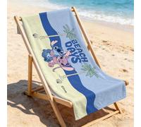 Shein Toalla de playa con Stitch y Angel de Disney con licencia oficial, toalla de microfibra de secado rápido y resistente a la arena para piscina y playa
