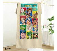 Shein Toalla de playa de Disney Toy Story - Toalla con estilo de cómic retro "Aquí está todo el grupo" para piscina y playa