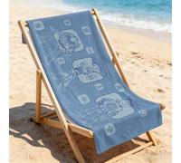 Shein Toalla de playa de Disney Toy Story - Toalla de playa con estampado de líneas azules monocromáticas, para piscina y playa