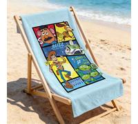 Shein Toalla de playa de Disney Toy Story - Toalla de playa con estampado de paneles de cómic en azul claro para piscina y playa