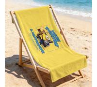 Shein Toalla de playa de los Minions "Haz que cada día sea una obra maestra" con impresión de cámara retro y cita inspiradora, ultra suave, perfecta para la