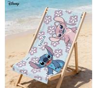 Shein Toalla de playa de Stitch de Disney, toalla de baño de secado rápido con estampado lindo de Stitch y Angel Hibiscus, toalla de piscina absorbente y su