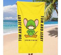Shein Toalla de playa suave con diseño de letras y dibujos animados, segura y que te acompaña para pasar un verano refrescante, toalla de playa que absorbe