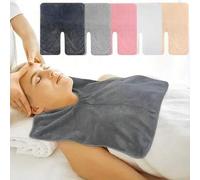 Shein Toalla en forma de U para belleza, estética, salón, spa, masaje, cuidado facial, cuello, toallas cosméticas reutilizables, calentador de cuello de mic
