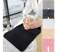 Shein Toalla en forma de U para esteticista, salón, spa, masaje, cuidado facial, cuello, toallas cosméticas reutilizables, calentador de microfibra para el