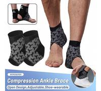 Shein Tobillera de compresión, soporte de tobillo ligero, diseño abierto, calcetines de soporte de tobillo de compresión, con correas ajustables, transpirab