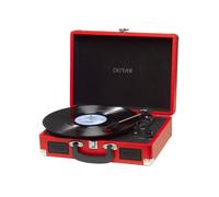 Shein Tocadiscos Denver VPL-120 RED, Reproducción a 3 Velocidades, Diseño Maleta, 2 Altavoces Estéreo, Función Grabación, Incluye Autostop, Color Rojo