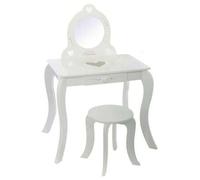 Shein - Tocador con Espejo y Taburete, Diseño Clásico, Mesa de Maquillaje con 1 Cajón - Rincón de Belleza. Envío gratis en 24/48 h