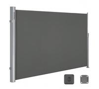 Shein Toldo Lateral de Aluminio, Extensible, 160 x 400 cm, Toldo de Sombra, Toldo de Exterior, para Balcón, Terraza y Jardín, Gris Antracita/Gris