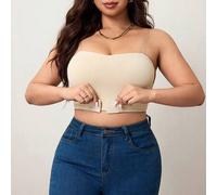 Shein Top corto ceñido y sexy con cierre de botones delantero para mujeres de talla grande, para Body redondeado tipo manzana, para otoño e invierno