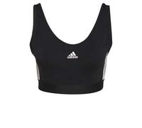 Shein Top corto Essentials de 3 rayas, sin mangas, para mujer, negro/blanco, L
