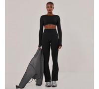 Shein Top de gimnasio de manga larga con espalda cruzada, para pádel, tenis, pickleball