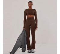 Shein Top de gimnasio de manga larga con espalda cruzada, para pádel, tenis, pickleball