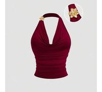 Shein Top de tirantes con escote en V profundo minimalista para ir al trabajo