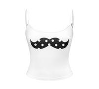 Shein Top de tirantes con estampado de bigote talla grande