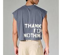 Shein Top de tirantes corto sin mangas con estampado gráfico y estampado en la espalda "Thanks For Nothing" estilo callejero de verano