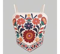 Shein Top de tirantes lindo con estampado floral & de dibujos animados para niña preadolescente, vacaciones, Día de la Madre, graduación, a juego mamá e hij