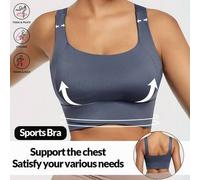 Shein Top de yoga transpirable con sujetador deportivo con función de absorción de impactos y recogido que le da una hermosa forma de espalda, top para hace