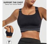 Shein Top de yoga transpirable con sujetador deportivo con función de absorción de impactos y recogida que le da una hermosa forma de espalda, top de entren