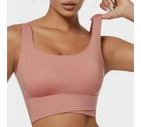 Shein Top de yoga transpirable con sujetador deportivo con función de amortiguación y recogida que le da una hermosa forma a la espalda, top deportivo para