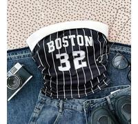 Shein Top sin costuras tipo camiseta ajustado con pliegues en la cintura para adolescentes, informal/deportivo, vuelta al cole, contraste negro y blanco, es