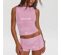 Shein Top sin mangas asimétrico de color verde oliva sólido con destellos de HEIN BAE, adecuado para citas, fiestas, tardes de té, bodas, cumpleaños, San Va