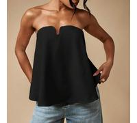 Shein Top sin tirantes con escote en U y muesca para noches de verano, uso casual y de noche