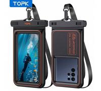 Shein TOPK E09 Bolsa impermeable para teléfono, bolsa seca universal con pantalla táctil y cordón ajustable, se adapta a teléfonos inteligentes de 4-7 pulga