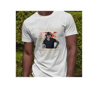 Shein Trace Adkins Men's 180g Pure Cotton T-shirt Short Sleeved Round Neck, Sweat Absorbing, Breathable And Comfortable White Color