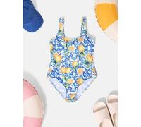 Shein Traje de baño de una pieza con estampado de jardín de cítricos mediterráneo de SUMWON, traje de baño de verano italiano para la piscina y la playa, pa