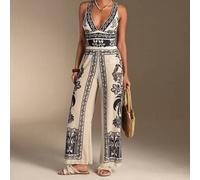Shein Traje de baño de una pieza elegante de alta gama en blanco y negro con conchas marinas estilo bohemio para combinar con falda, conjunto de 2 piezas de