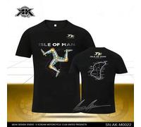 Shein Traje de motocicleta para carreras de la Isla de Man TT para hombres, camiseta de cuello redondo neutra para entusiastas de las motocicletas GP, veran