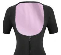 Shein Traje de sauna para mujer para exteriores con cremallera, cintura con cordón, banda deportiva transpirable, sujetador ajustado que da forma a la cintu