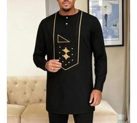 Shein Traje elegante de hombre de tela dashiki negra tradicional africana, nuevo conjunto de 2 piezas de marca de lujo, ropa completa con pantalones para ho