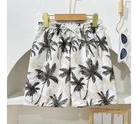 Shein Trajes de baño cortos estampados con palmeras para niños adolescentes, cómodos y casuales para la piscina y la playa